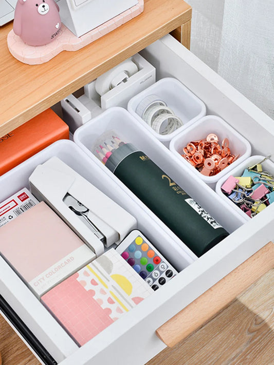 8pc/set Storage Drawer Storage Box Sundries Jewellery Holder Make Up Organizer Box Kitchen Bathroom Storage Trays Closet Cover