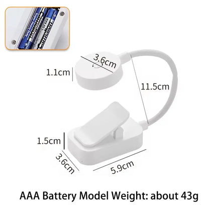 Mini LED Reading Book Light Table Lamp 3 Modes Adjustable Eye Protection Clip-On Study Reading Lamp for Travel Bedroom Book