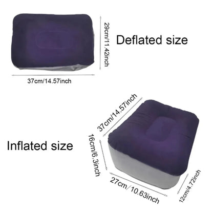 Inflatable PVC Footrest Pillow Air Cushion for Travel Office Home Leg Up Relaxing Foot Rest Under Desk Support