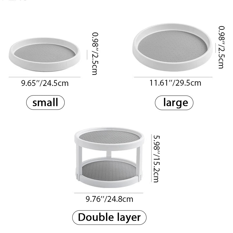 2 Tier 10" Turntable Spice Organizer Rotating Seasoning Rack for Pantry Cabinet Kitchen Countertop Table Top Organizing