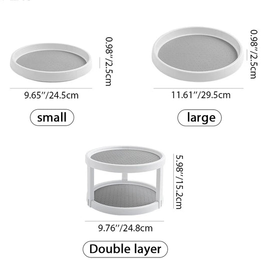 2 Tier 10" Turntable Spice Organizer Rotating Seasoning Rack for Pantry Cabinet Kitchen Countertop Table Top Organizing