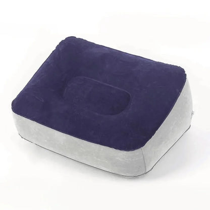 Inflatable PVC Footrest Pillow Air Cushion for Travel Office Home Leg Up Relaxing Foot Rest Under Desk Support