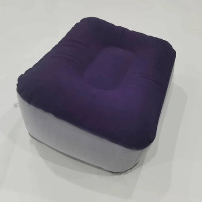 Inflatable PVC Footrest Pillow Air Cushion for Travel Office Home Leg Up Relaxing Foot Rest Under Desk Support