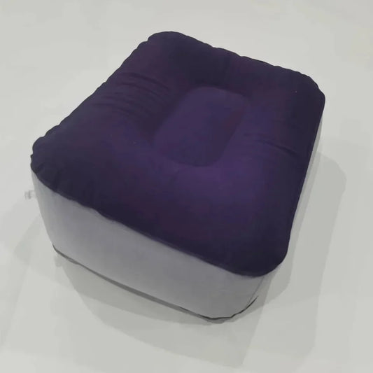 Inflatable PVC Footrest Pillow Air Cushion for Travel Office Home Leg Up Relaxing Foot Rest Under Desk Support
